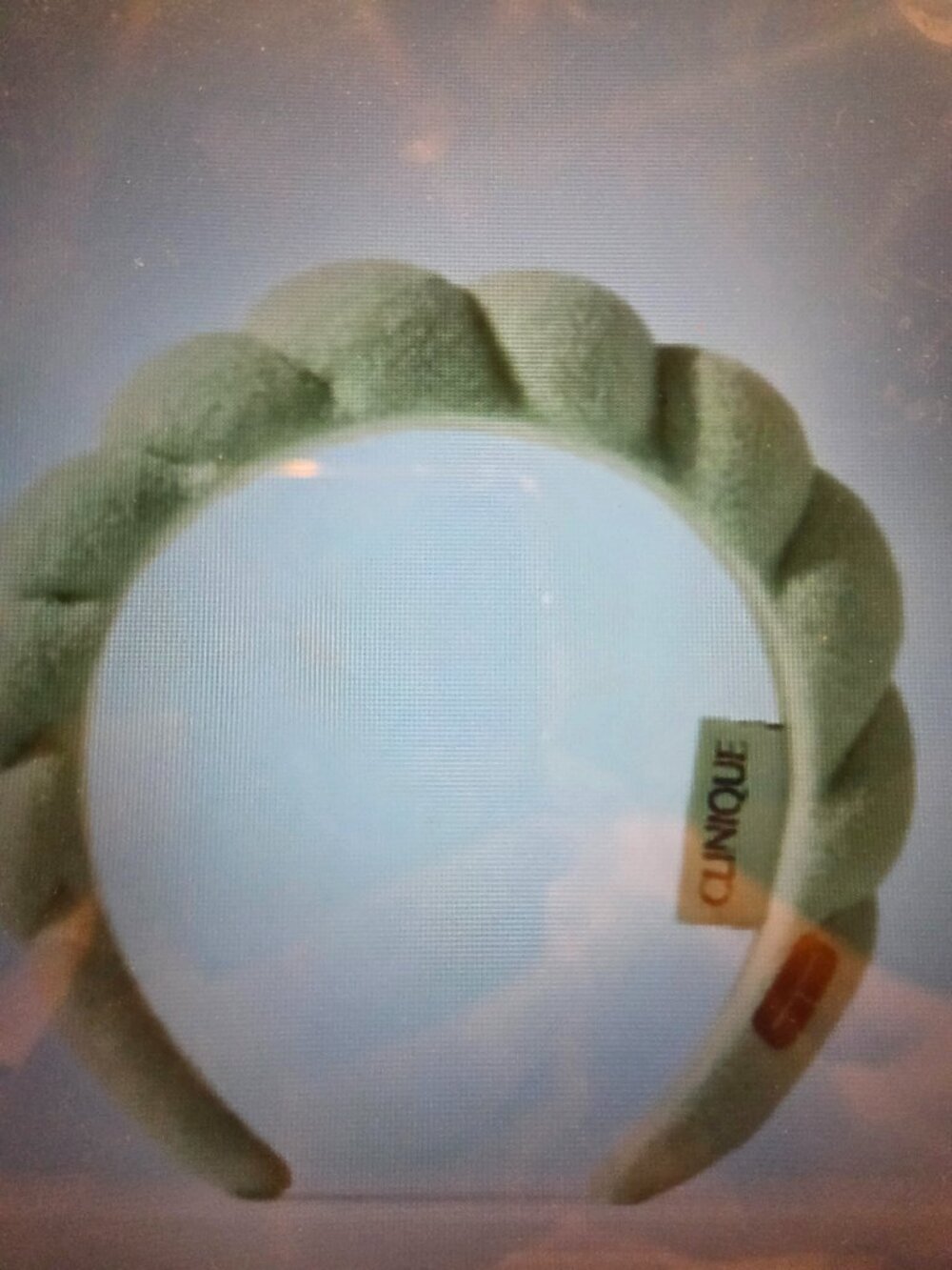 Clinique soft fluffy puffy mint green headband. New in Package